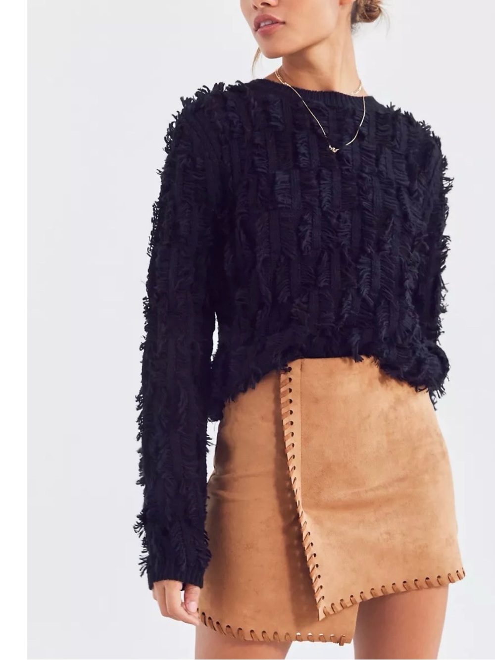 Haute Rogue Allison Whip Stitch Wrap Skirt